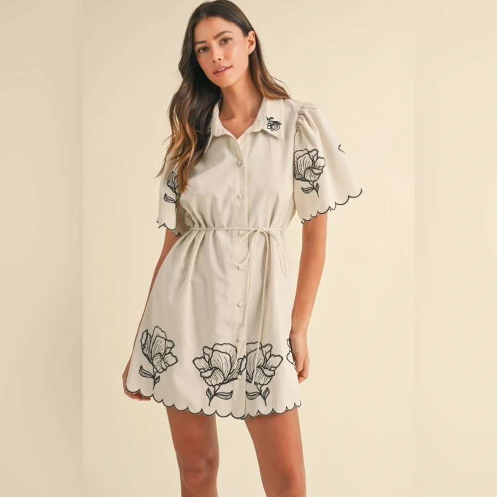MARBLE Cream Button-Up Shirt - Picture 1 of 11